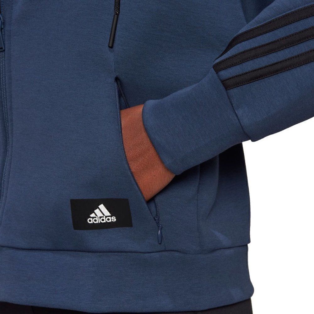 NWT ADIDAS WRAPPED 3 STRIPES FULL ZIP HOODIE M - Picture 3 of 5